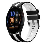For Samsung Galaxy Watch FE 40mm 20mm Two Color Sports Silicone Watch Band(Black+White)