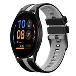 For Samsung Galaxy Watch FE 40mm 20mm Two Color Sports Silicone Watch Band(Black+Grey)