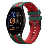 For Samsung Galaxy Watch FE 40mm 20mm Two Color Sports Silicone Watch Band(Green+Red)
