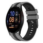 For Samsung Galaxy Watch FE 40mm 20mm Two Color Sports Silicone Watch Band(Grey+Black)