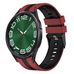 For Samsung Galaxy Watch 6 Classic 47mm 20mm Two Color Sports Silicone Watch Band(Red+Black)