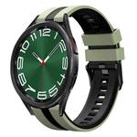 For Samsung Galaxy Watch 6 Classic 47mm 20mm Two Color Sports Silicone Watch Band(Light Green+Black)