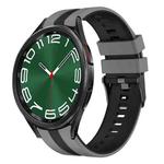 For Samsung Galaxy Watch 6 Classic 47mm 20mm Two Color Sports Silicone Watch Band(Grey+Black)