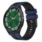 For Samsung Galaxy Watch 6 Classic 47mm 20mm Two Color Sports Silicone Watch Band(Blue+Black)