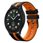 For Samsung Galaxy watch 5 Pro Golf Edition 20mm Two Color Sports Silicone Watch Band(Black+Orange)