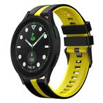 For Samsung Galaxy watch 5 Pro Golf Edition 20mm Two Color Sports Silicone Watch Band(Black+Yellow)