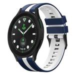 For Samsung Galaxy watch 5 Pro Golf Edition 20mm Two Color Sports Silicone Watch Band(Blue+White)