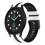 For Samsung Galaxy watch 5 Golf Edition 20mm Two Color Sports Silicone Watch Band(White+Black)