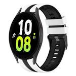 For Samsung Galaxy Watch 5  44mm 20mm Two Color Sports Silicone Watch Band(White+Black)