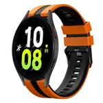 For Samsung Galaxy Watch 5  40mm 20mm Two Color Sports Silicone Watch Band(Orange+Black)
