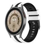 For Samsung Galaxy Watch 5 Pro  45mm 20mm Two Color Sports Silicone Watch Band(White+Black)
