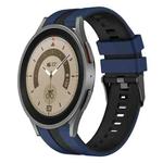 For Samsung Galaxy Watch 5 Pro  45mm 20mm Two Color Sports Silicone Watch Band(Blue+Black)
