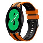 For Samsung Galaxy Watch 4 44mm 20mm Two Color Sports Silicone Watch Band(Orange+Black)