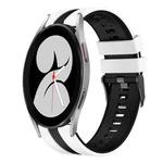 For Samsung Galaxy Watch 4 40mm 20mm Two Color Sports Silicone Watch Band(White+Black)