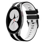 For Samsung Galaxy Watch 4 40mm 20mm Two Color Sports Silicone Watch Band(Black+White)