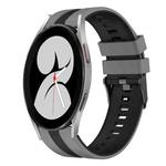 For Samsung Galaxy Watch 4 40mm 20mm Two Color Sports Silicone Watch Band(Grey+Black)