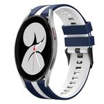 For Samsung Galaxy Watch 4 40mm 20mm Two Color Sports Silicone Watch Band(Blue+White)