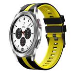 For Samsung  Galaxy Watch 4 Classic 42mm 20mm Two Color Sports Silicone Watch Band(Black+Yellow)