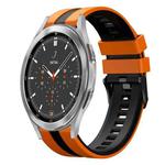 For Samsung  Galaxy Watch 4 Classic 46mm 20mm Two Color Sports Silicone Watch Band(Orange+Black)