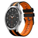 For Samsung  Galaxy Watch 4 Classic 46mm 20mm Two Color Sports Silicone Watch Band(Black+Orange)