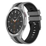 For Samsung  Galaxy Watch 4 Classic 46mm 20mm Two Color Sports Silicone Watch Band(Grey+Black)
