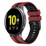 For Samsung Galaxy Watch Active 2 40mm 20mm Two Color Sports Silicone Watch Band(Red+Black)