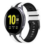For Samsung Galaxy Watch Active 2 40mm 20mm Two Color Sports Silicone Watch Band(White+Black)
