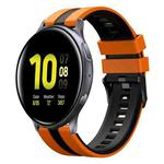 For Samsung Galaxy Watch Active 2 40mm 20mm Two Color Sports Silicone Watch Band(Orange+Black)