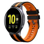 For Samsung Galaxy Watch Active 2 40mm 20mm Two Color Sports Silicone Watch Band(Black+Orange)