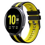 For Samsung Galaxy Watch Active 2 40mm 20mm Two Color Sports Silicone Watch Band(Black+Yellow)