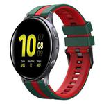 For Samsung Galaxy Watch Active 2 40mm 20mm Two Color Sports Silicone Watch Band(Green+Red)