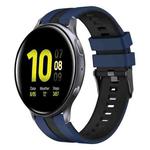 For Samsung Galaxy Watch Active 2 40mm 20mm Two Color Sports Silicone Watch Band(Blue+Black)