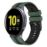 For Samsung Galaxy Watch Active 2 44mm 20mm Two Color Sports Silicone Watch Band(Olive Green+Black)