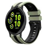 For Garmin Vivoactive 5 20mm Two Color Sports Silicone Watch Band(Light Green+Black)