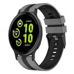 For Garmin Vivoactive 5 20mm Two Color Sports Silicone Watch Band(Grey+Black)