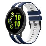 For Garmin Vivoactive 5 20mm Two Color Sports Silicone Watch Band(Blue+White)