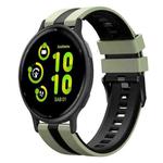 For Garmin Active 5 20mm Two Color Sports Silicone Watch Band(Light Green+Black)