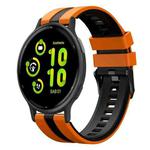 For Garmin Active 5 20mm Two Color Sports Silicone Watch Band(Orange+Black)