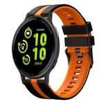 For Garmin Active 5 20mm Two Color Sports Silicone Watch Band(Black+Orange)