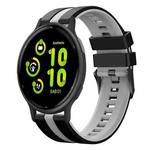 For Garmin Active 5 20mm Two Color Sports Silicone Watch Band(Black+Grey)