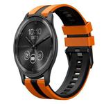 For GarminMove Trend 20mm Two Color Sports Silicone Watch Band(Orange+Black)