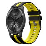 For GarminMove Trend 20mm Two Color Sports Silicone Watch Band(Black+Yellow)