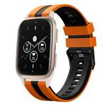 For Garmin Forerunner Sq2 20mm Two Color Sports Silicone Watch Band(Orange+Black)