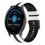 For Garmin Vivoactive3 Music 20mm Two Color Sports Silicone Watch Band(White+Black)