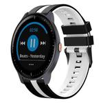 For Garmin Vivoactive3 Music 20mm Two Color Sports Silicone Watch Band(Black+White)