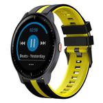 For Garmin Vivoactive3 Music 20mm Two Color Sports Silicone Watch Band(Black+Yellow)