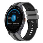 For Garmin Vivoactive3 Music 20mm Two Color Sports Silicone Watch Band(Grey+Black)