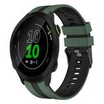 For Garmin Forerunner 158 20mm Two Color Sports Silicone Watch Band(Olive Green+Black)