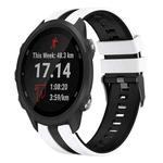 For Garmin Forerunner 245 Music 20mm Two Color Sports Silicone Watch Band(White+Black)