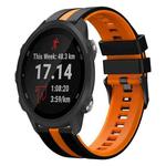 For Garmin Forerunner 245 Music 20mm Two Color Sports Silicone Watch Band(Black+Orange)